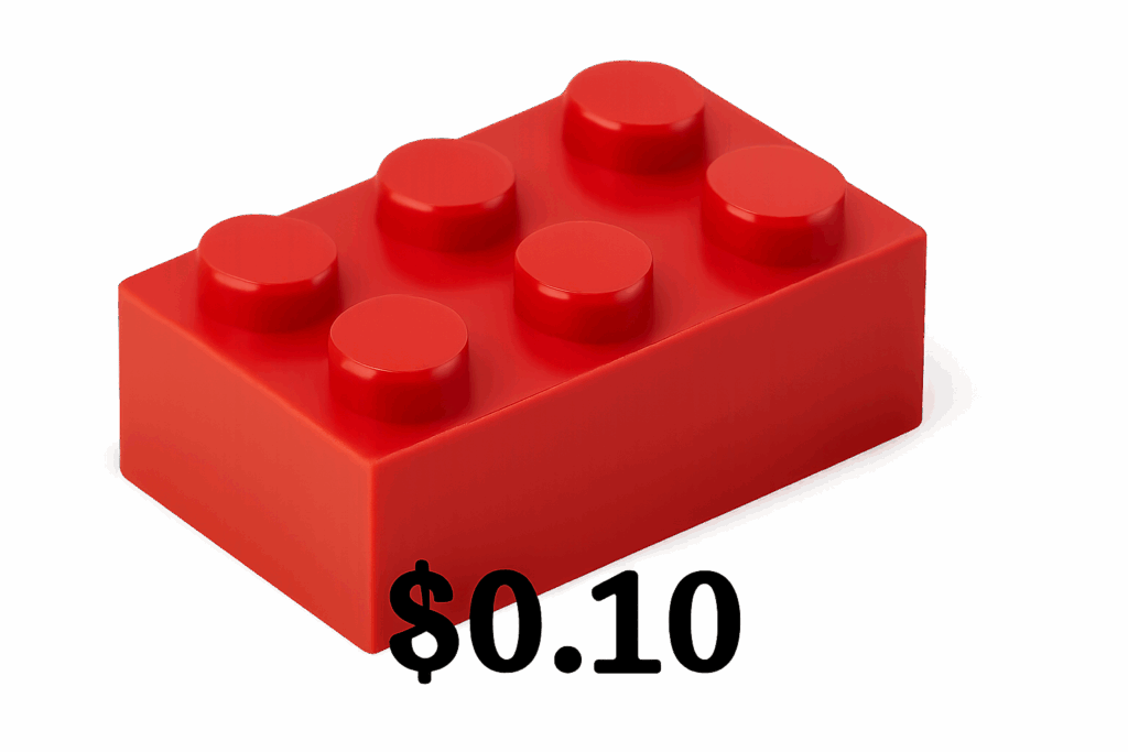 how much is one lego piece
