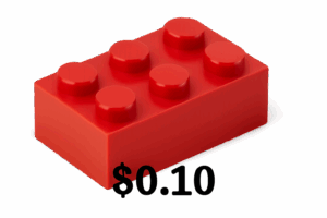how much is one lego piece