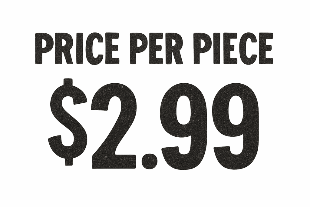 price per piece